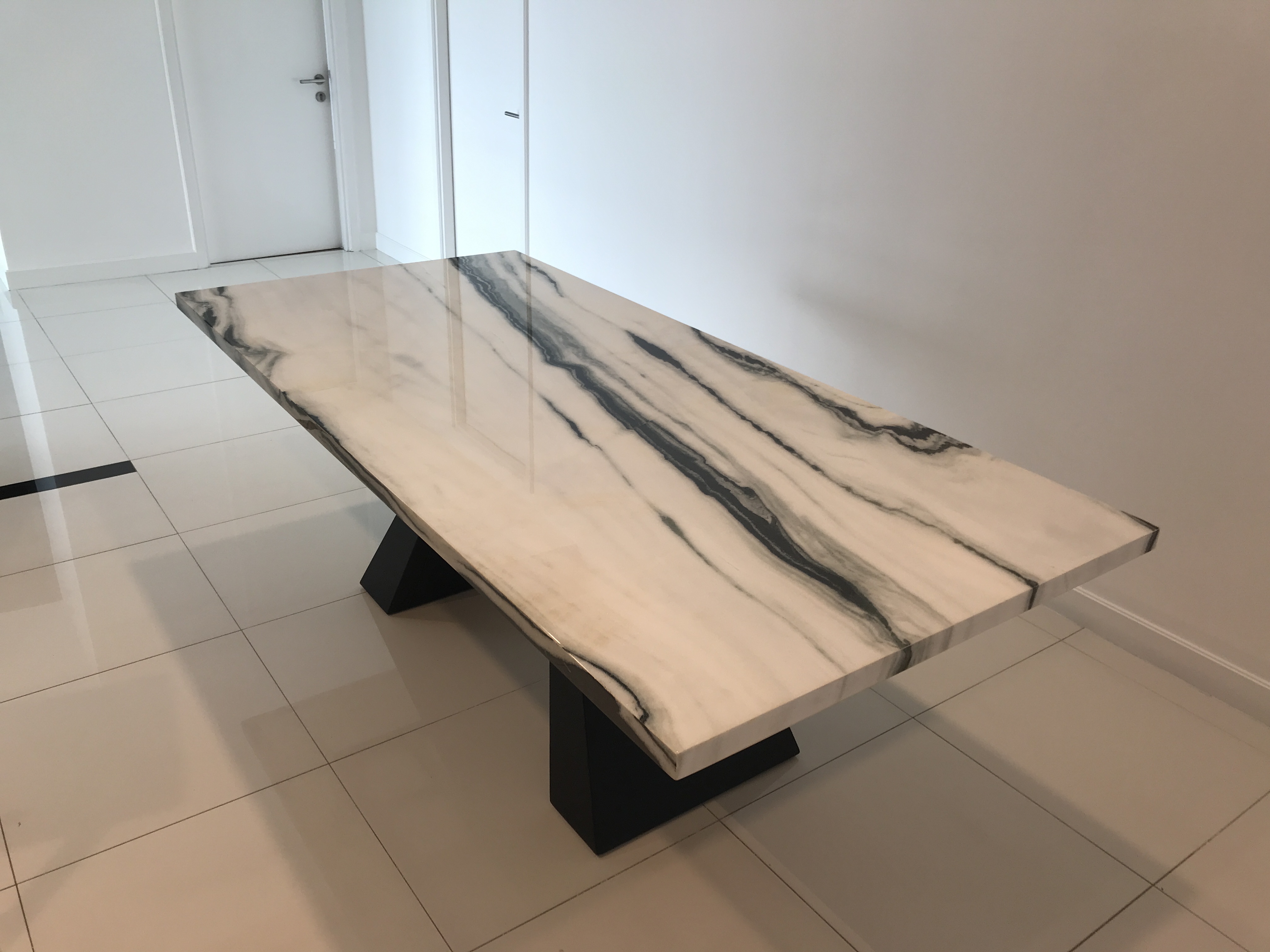 Diba Panda White | Marble Dining Table | Decasa Marble Marble Dining Table