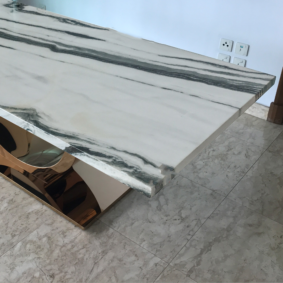 Battlo Panda White | Marble Dining Table | Decasa Marble Marble Dining Table