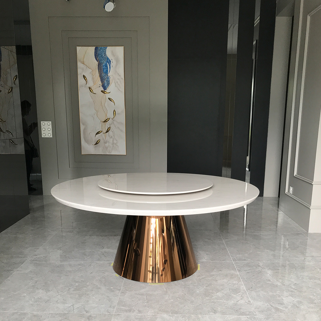 Belluci Sivec White | Marble Dining Table | Decasa Marble Marble Dining Table