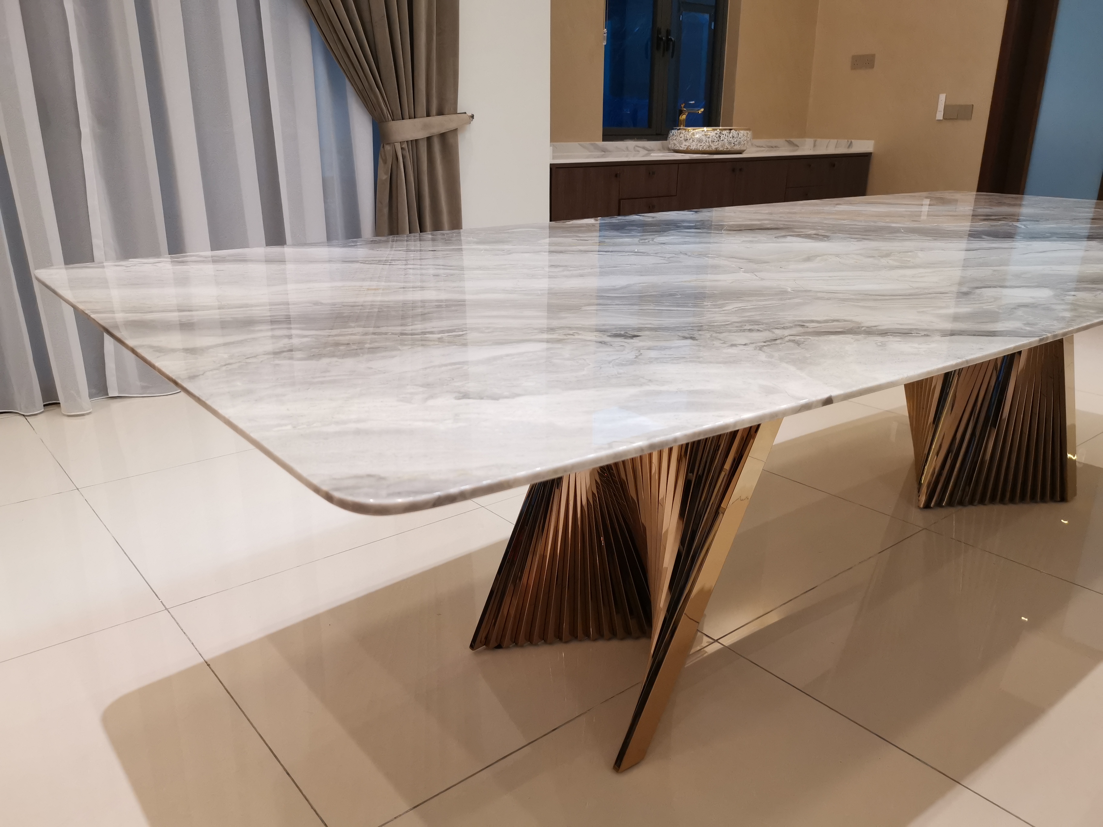 Moore Arabescato Orobico | Marble Dining Table | Decasa Marble Marble Dining Table