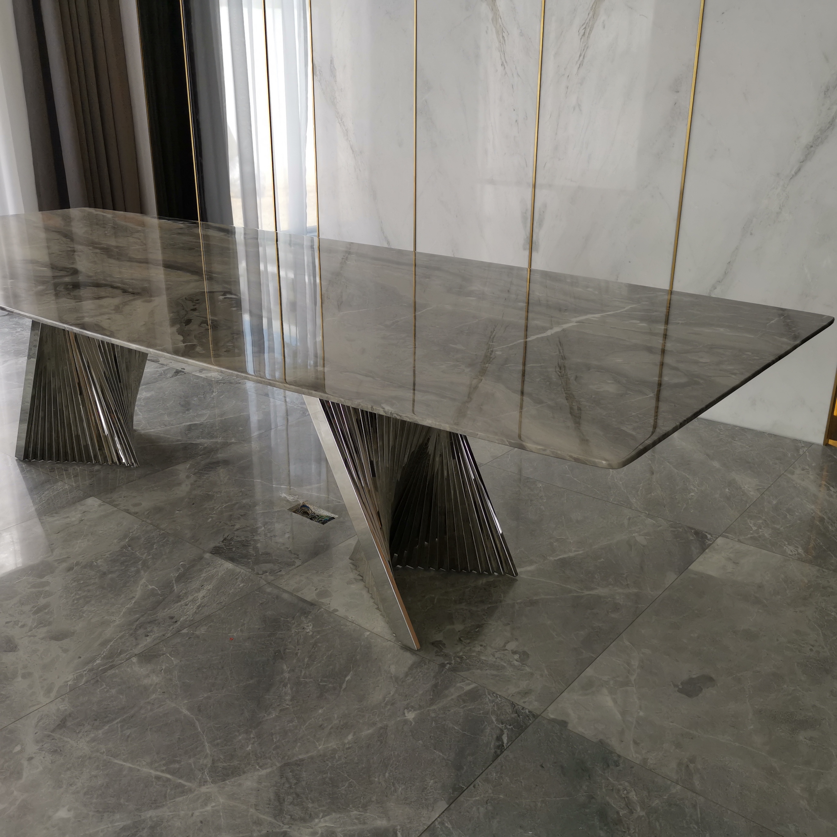Moore Arabescato Orobico | Marble Dining Table | Decasa Marble Marble Dining Table