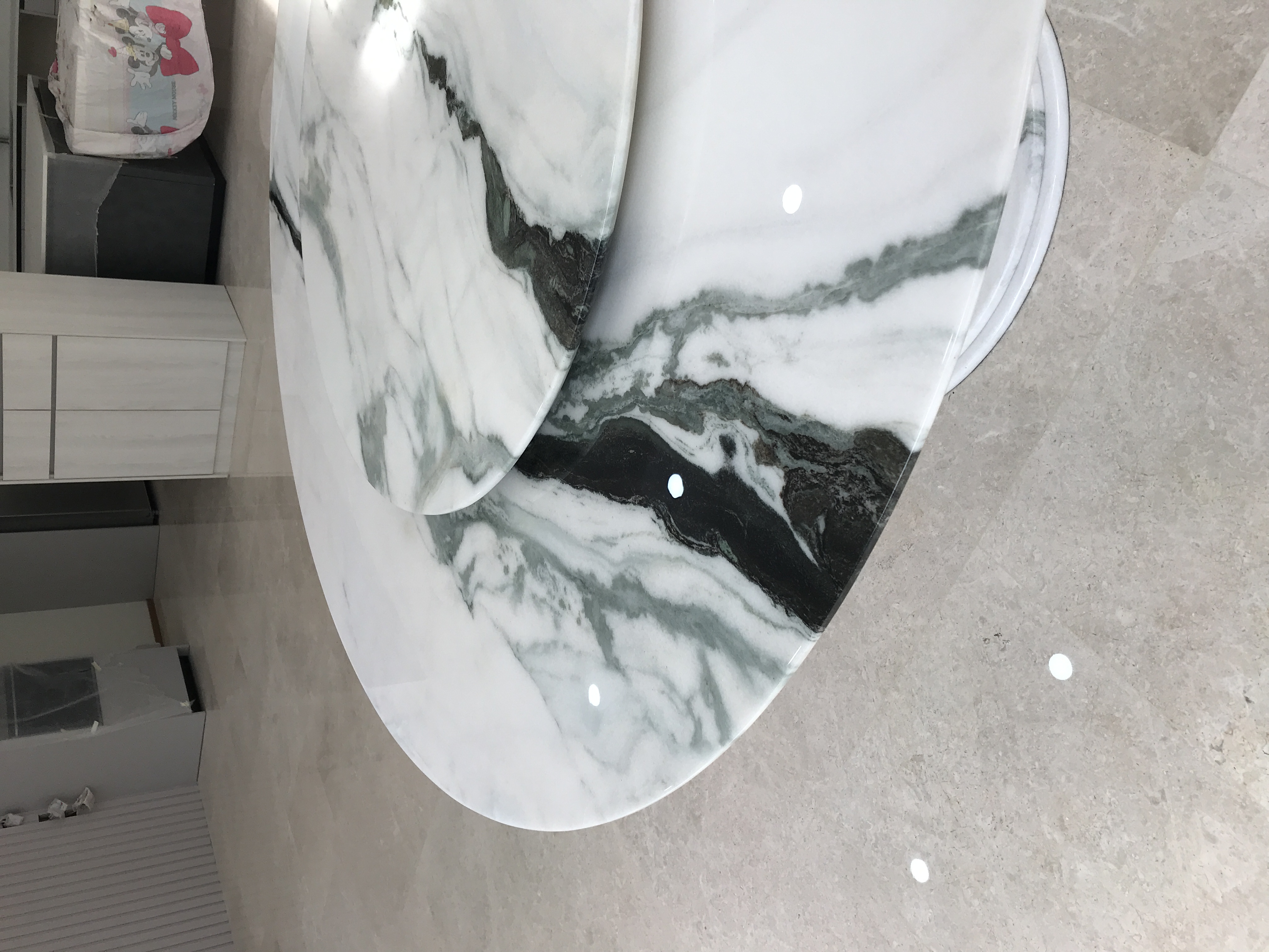 Stone Base Panda White | Marble Dining Table | Decasa Marble Marble Dining Table