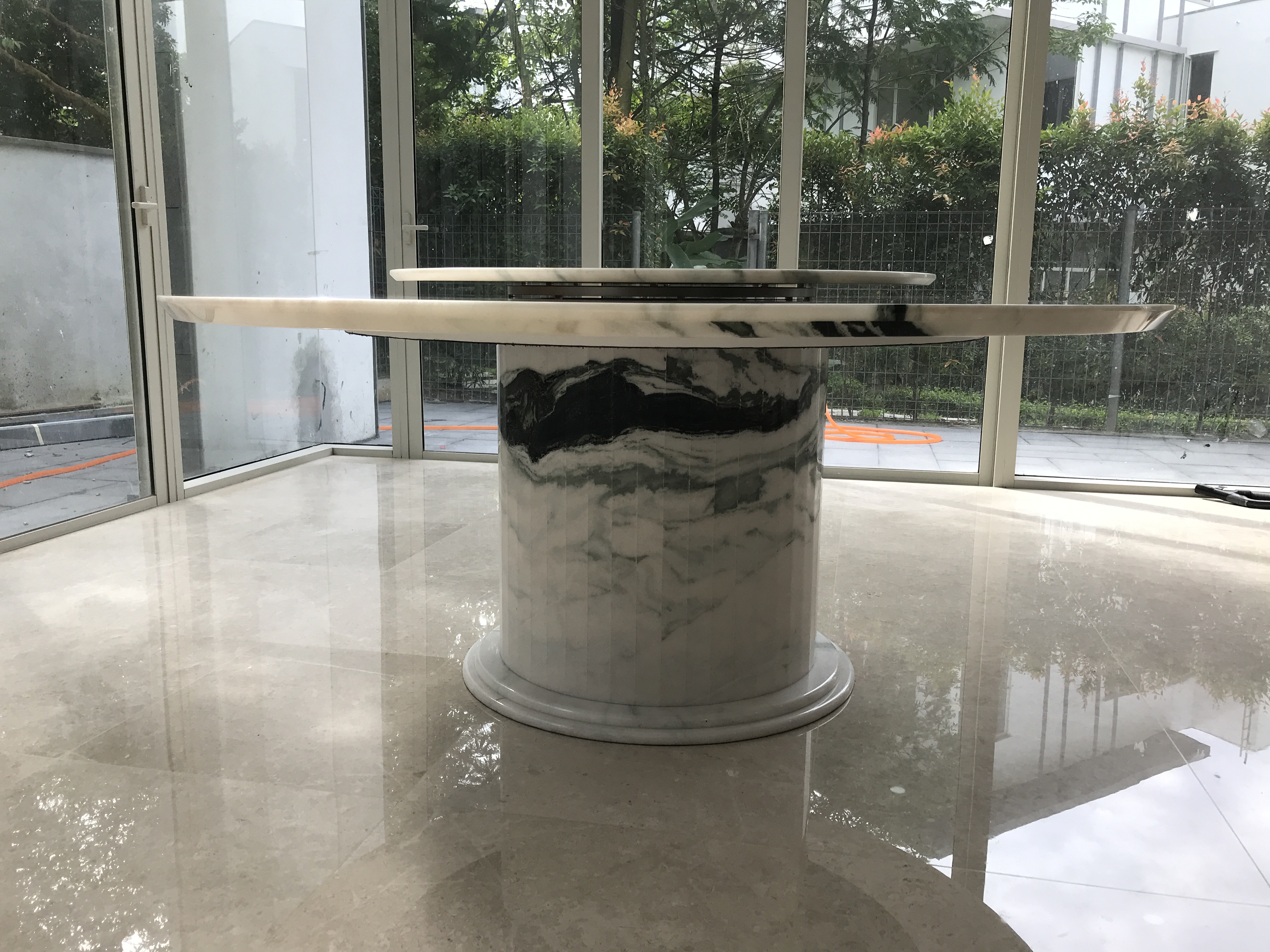 Stone Base Panda White | Marble Dining Table | Decasa Marble Marble Dining Table