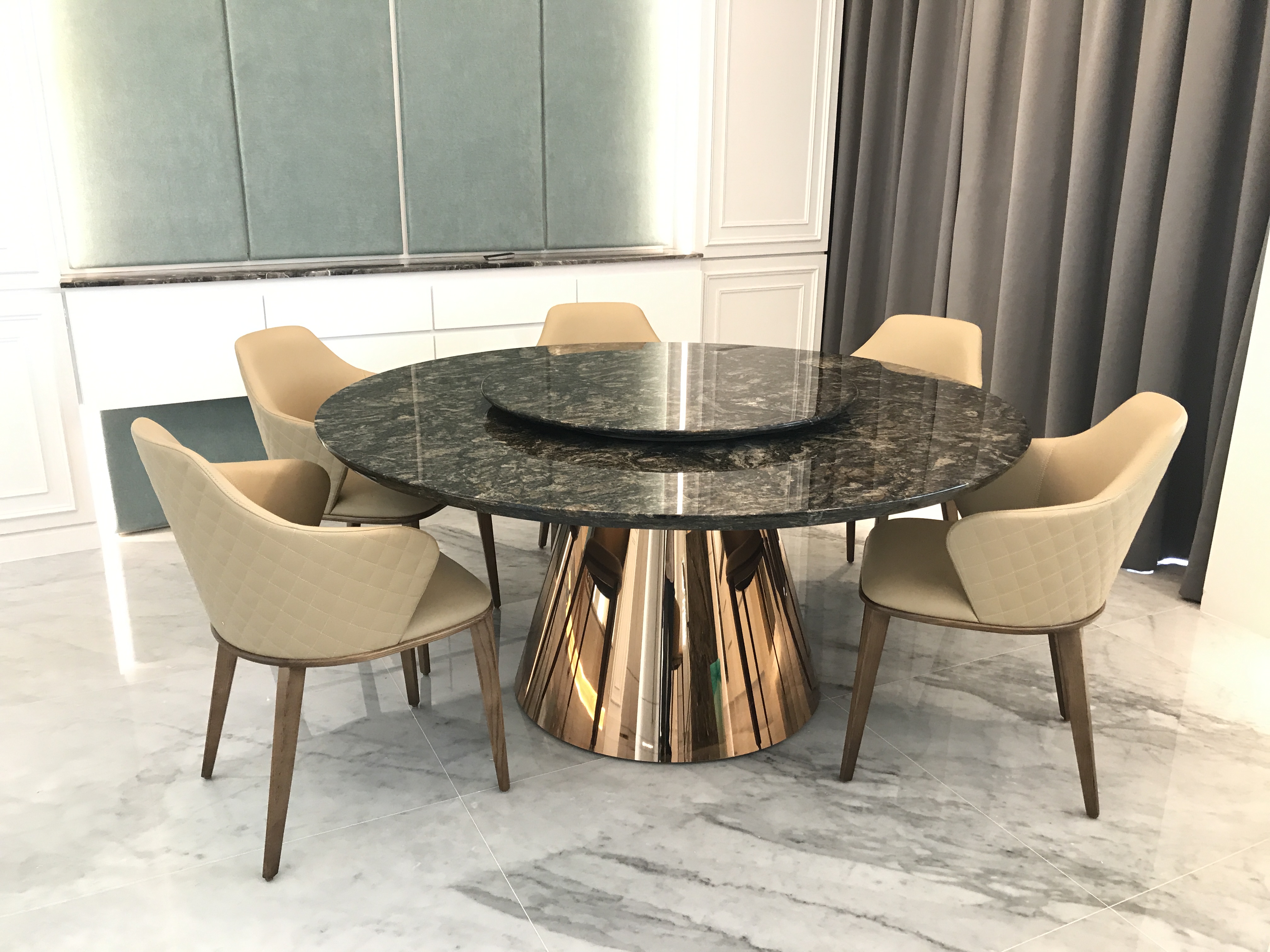 Belluci Cosmic Gold | Marble Dining Table | Decasa Marble Marble Dining Table